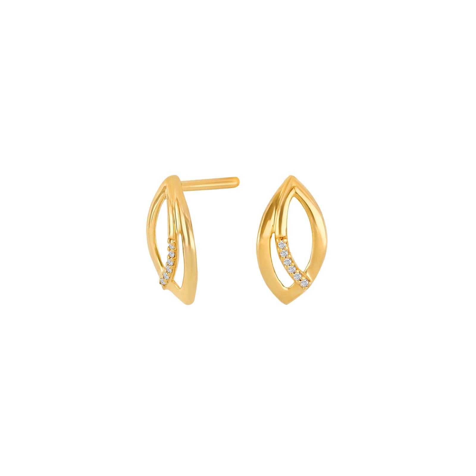 14kt. Goldohrringe m/dia. 0.02ct W/SI