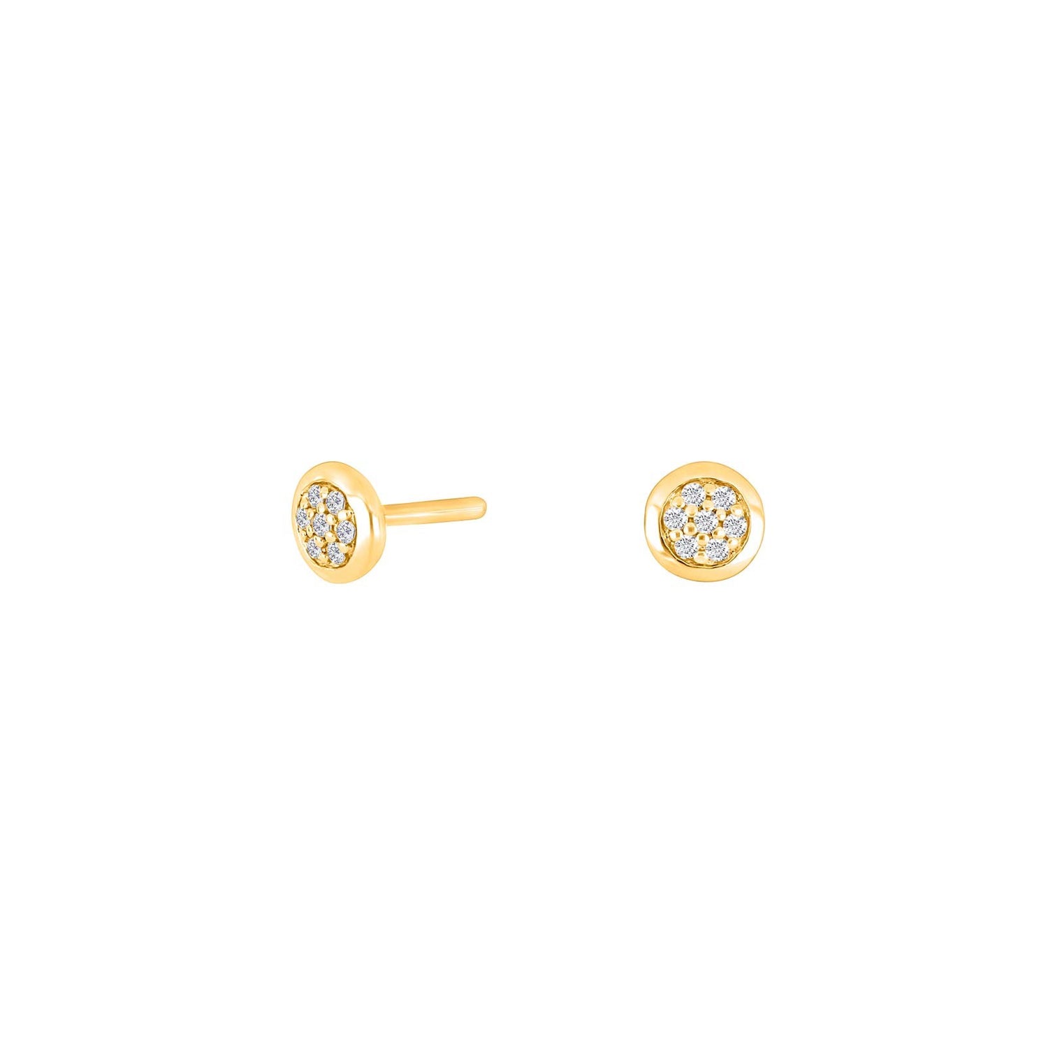 14ct. gold earrings w/dia. 0.045ct W/SI