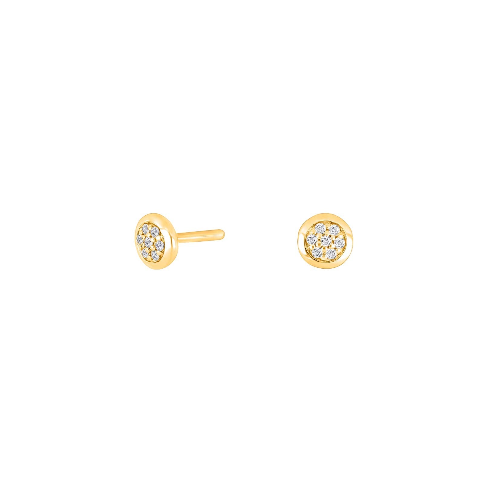 14ct. gold earrings w/dia. 0.045ct W/SI