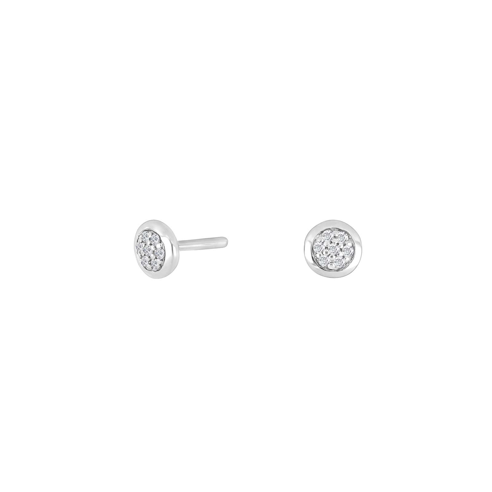 14ct. gold earrings w/dia. 0.45ct W/SI