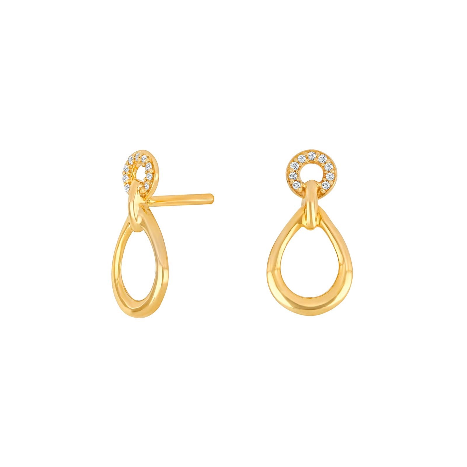 14ct. gold earrings w/dia. 0.02ct W/SI