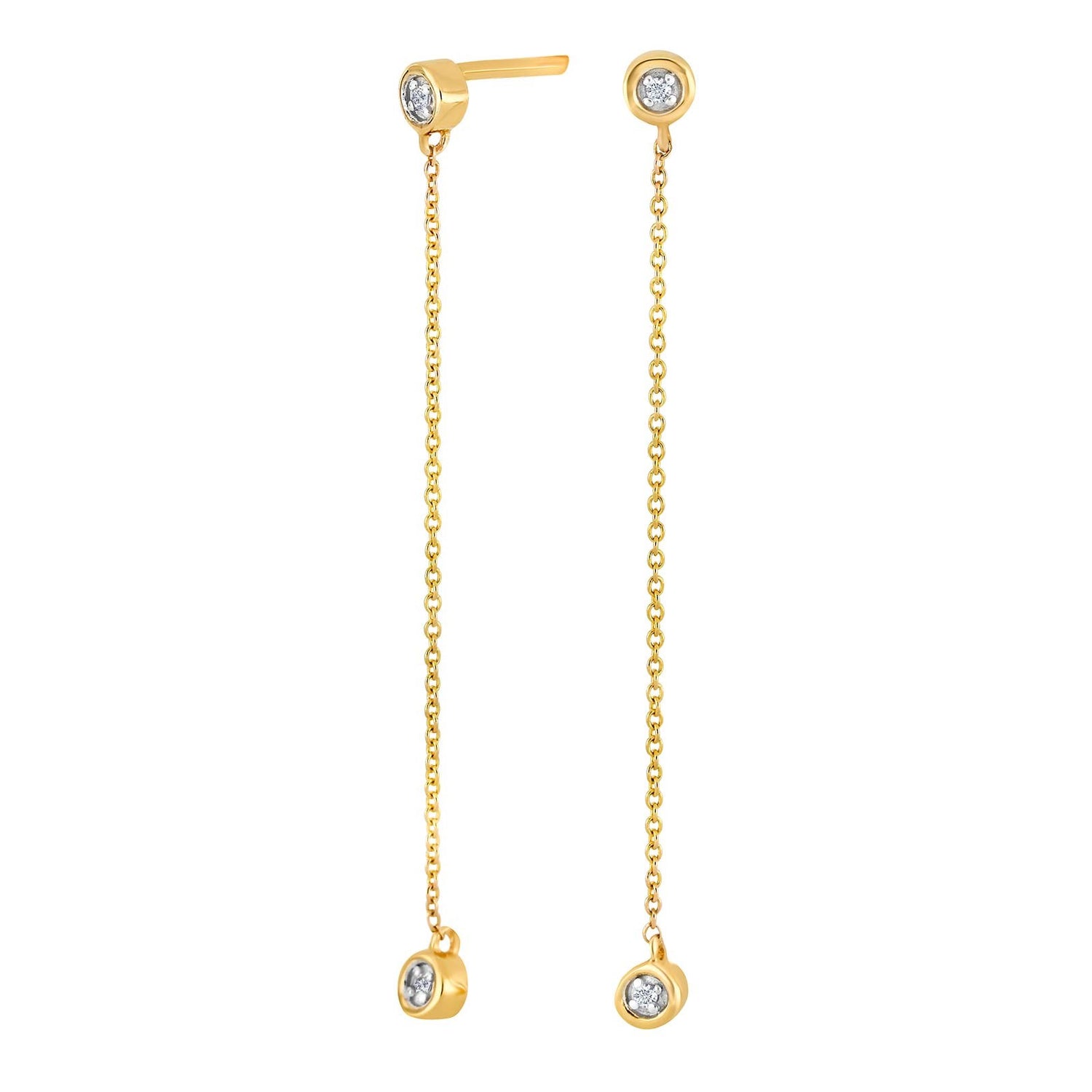 14kt. Goldohrringe m/dia. 0.02ct W/SI