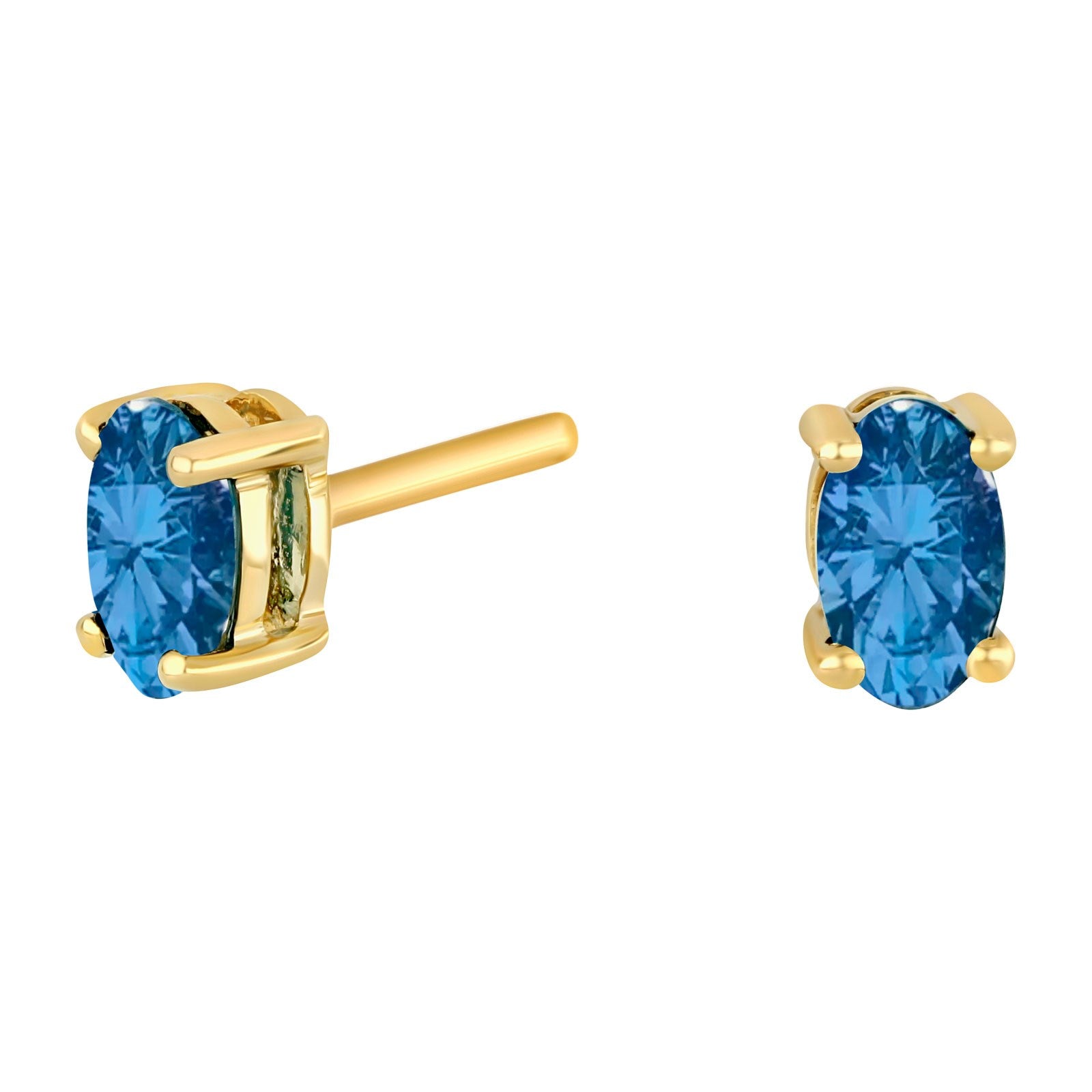 14 kt. Goldohrringe mit London-Topas