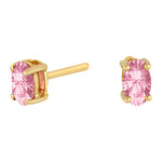 14 kt. Goldohrringe mit rosa Topas