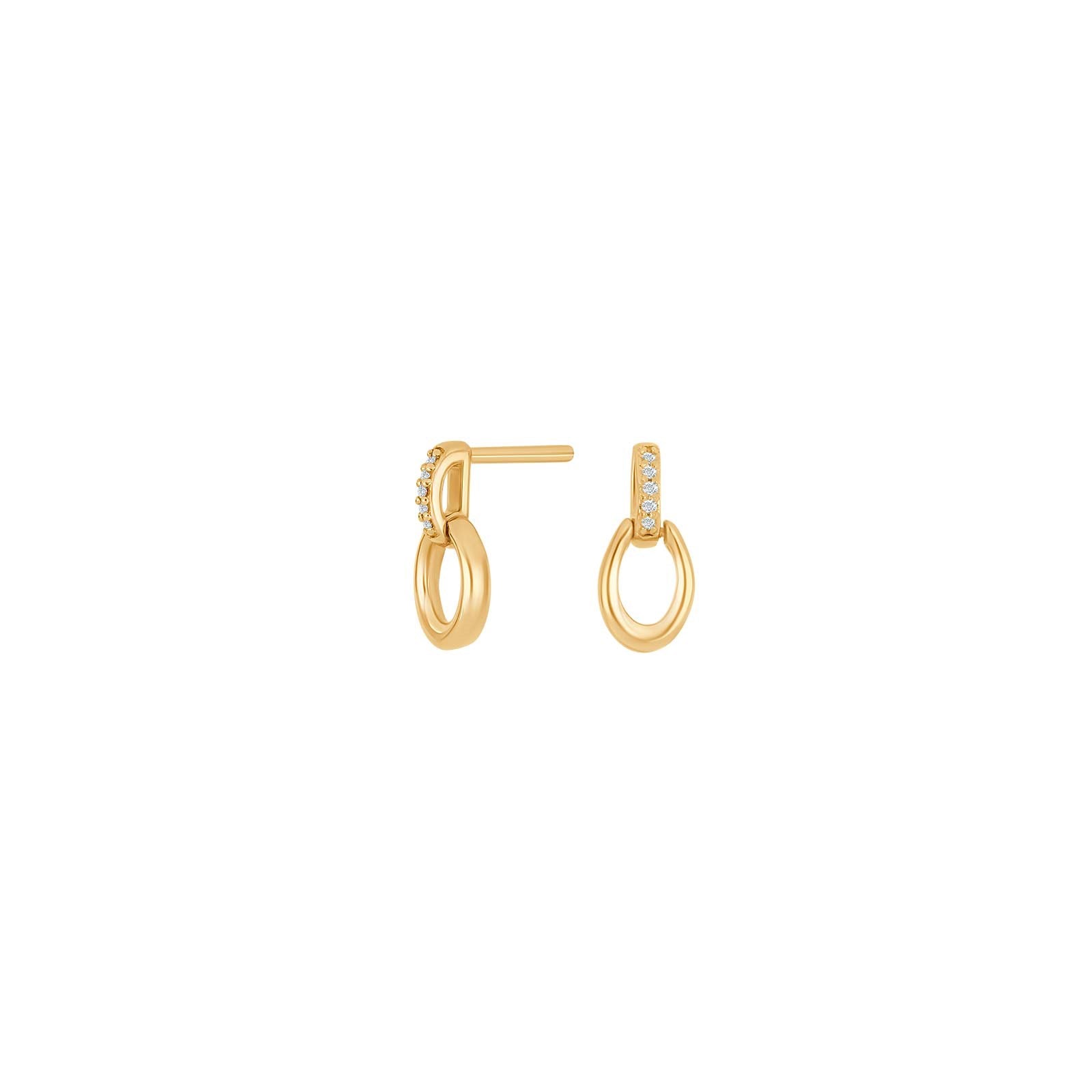 14kt. Goldohrringe m/dia. 0.015ct W/SI