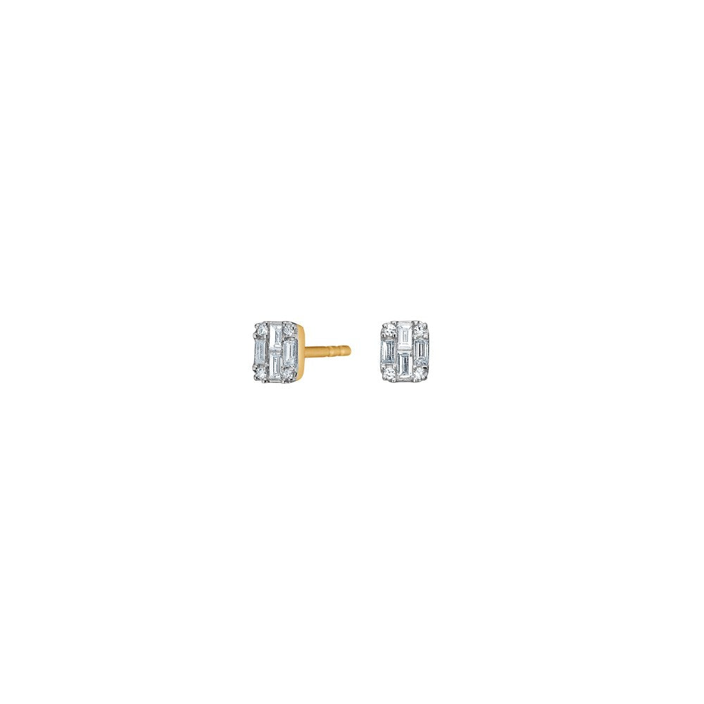 14kt. Gold Ohrstecker m. 0,10ct W/SI