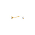 HEART 14ct. gold earrings w/dia. 0.06ct W/SI