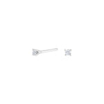 HEART 14ct. whitegold earrings w/dia 0.06ct W/SI