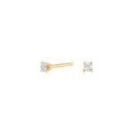 HEART 14ct. gold earrings w/dia. 0.10ct W/SI
