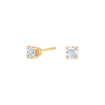 HEART 14ct. gold earrings w/dia. 0.40ct W/SI