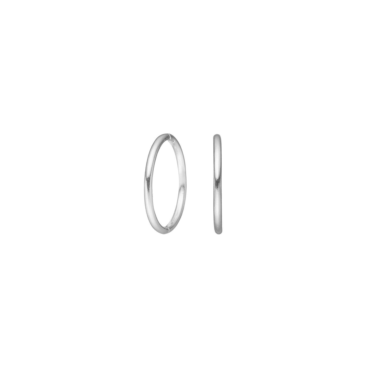 Rhd. sølv creol 14mm udvendigt