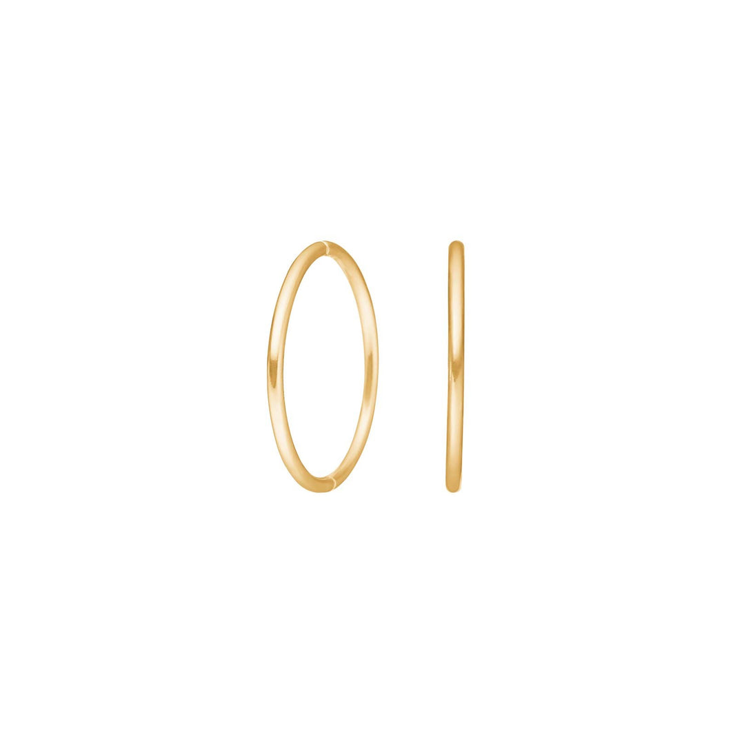 Gold-plated silver hoop earrings 18mm