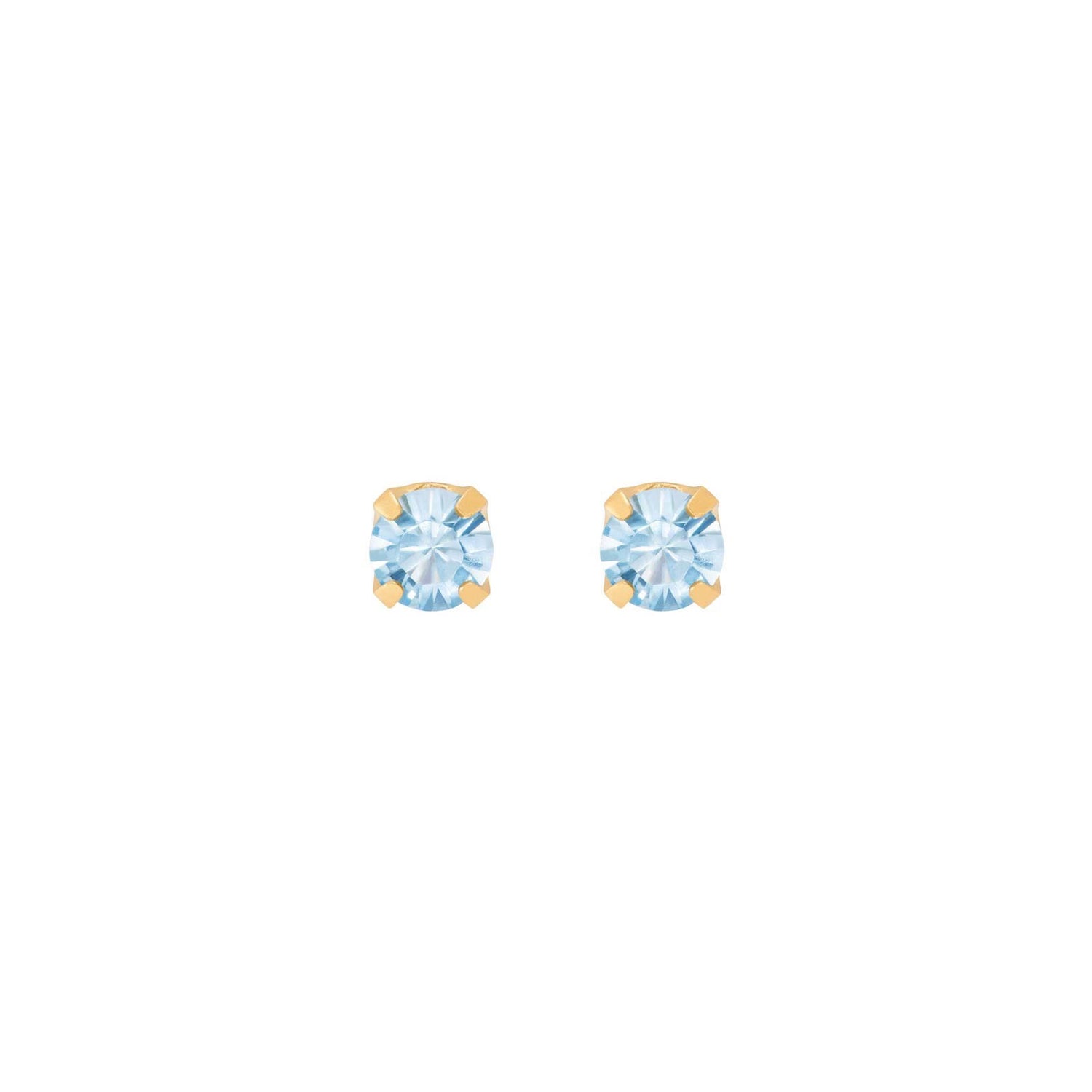 14k 3mm CZ aqua