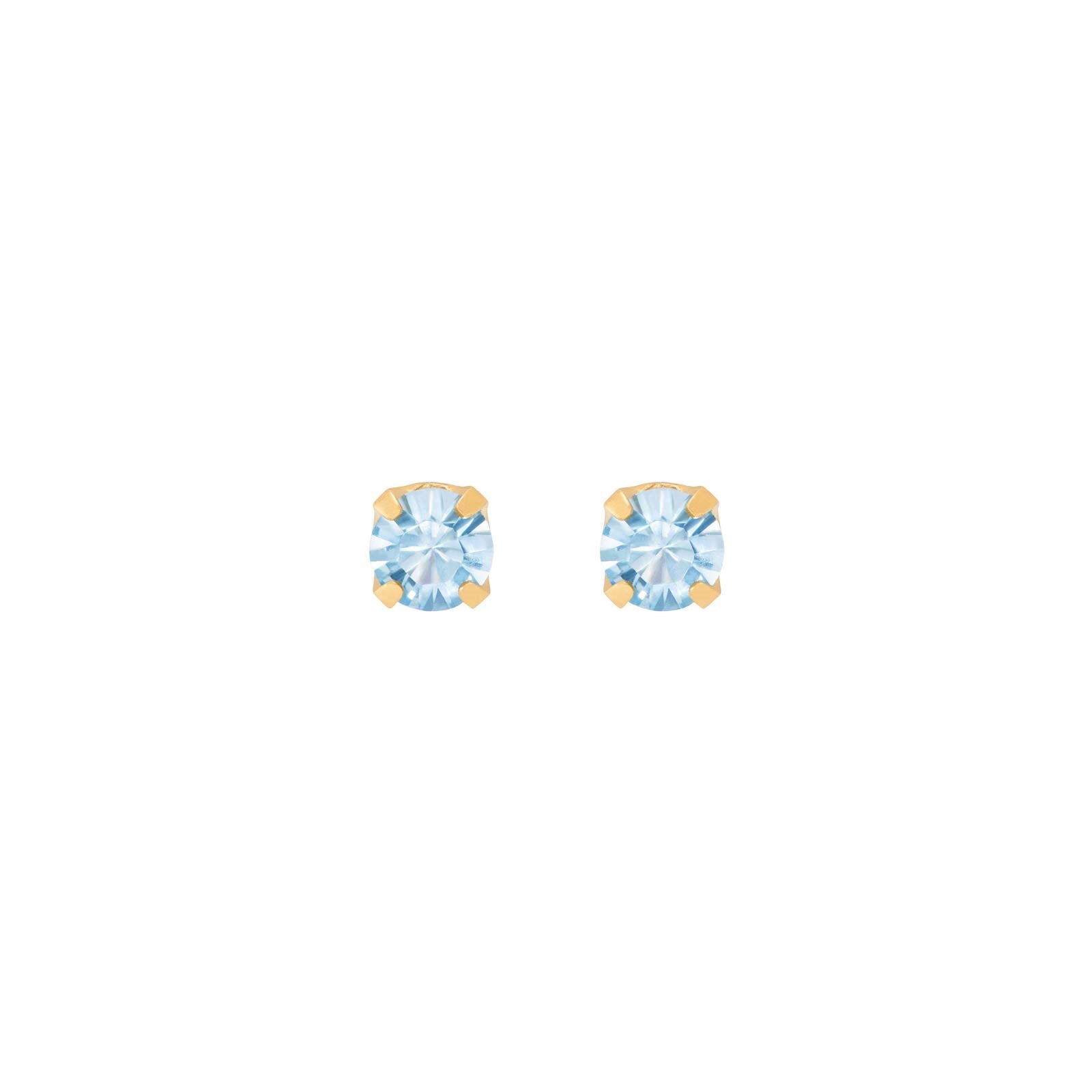 Inv2000 14kt. 3mm aqua cz