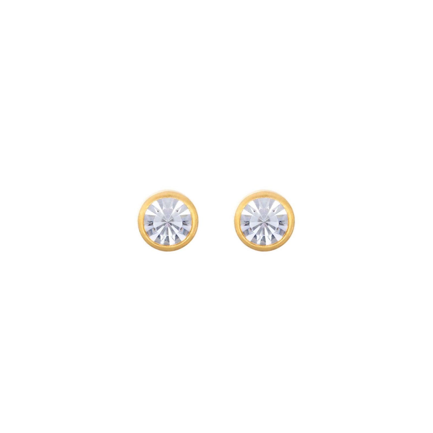 14k 3mm clear crystal bezel