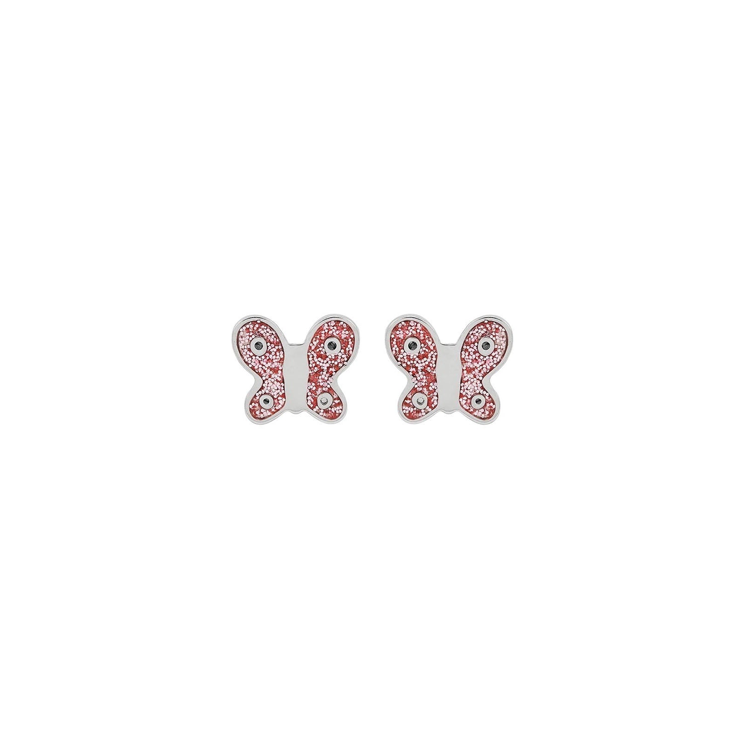Butterfly with glitter pink enamel