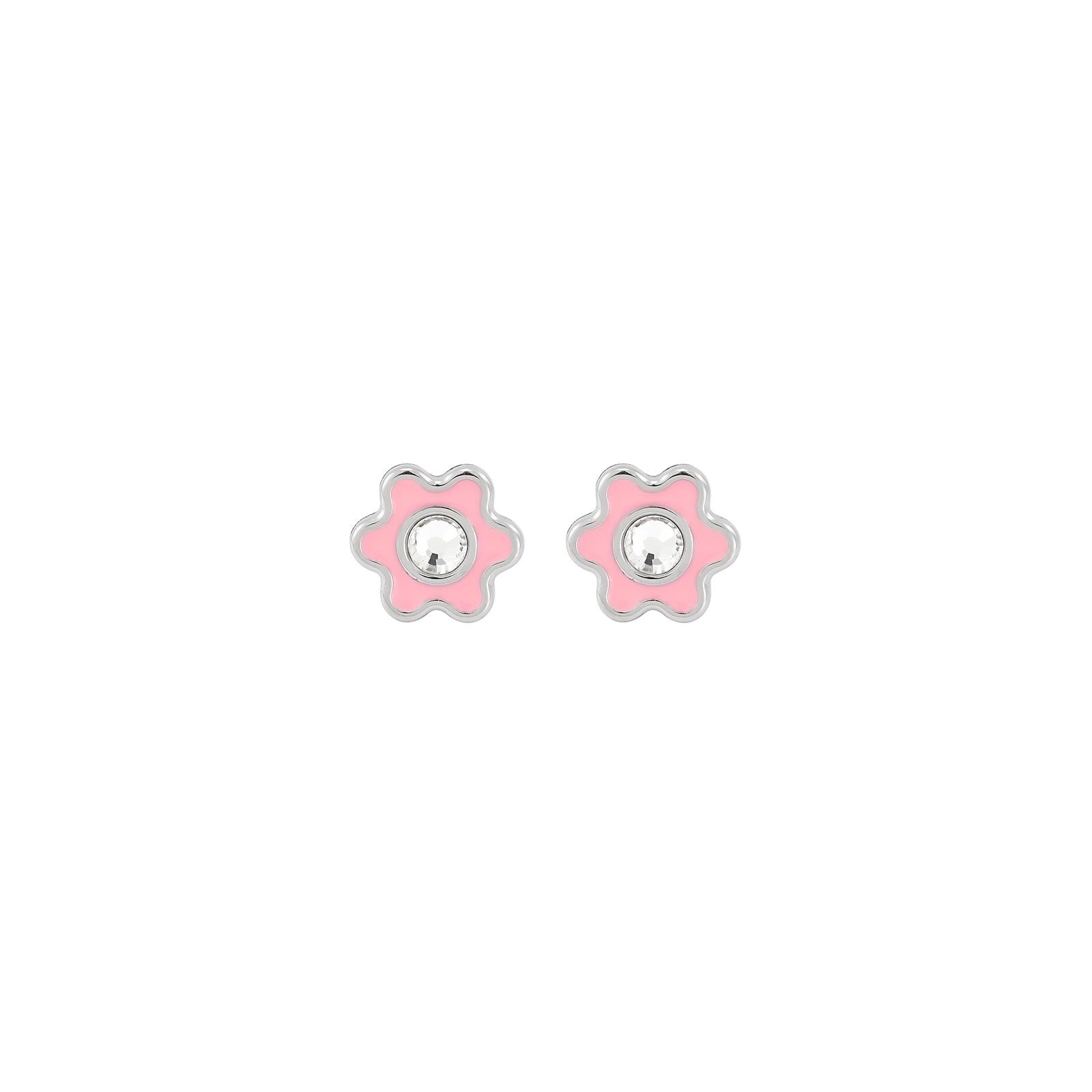 Inv2000 Blomst med pink emalje og crystal