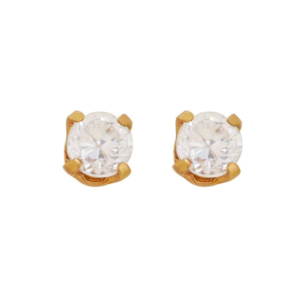 Zirkonia, 3 mm Goldplated