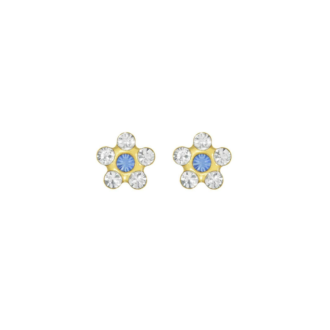 14k 5mm flower crys/saph