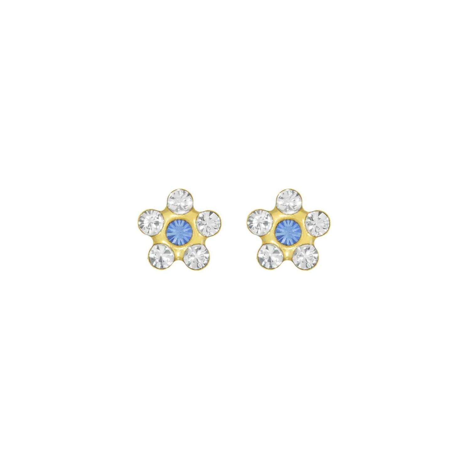14k 5mm flower crys/saph