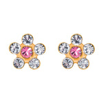 Inv2000, 14 kt. blomst m crystal/pink
