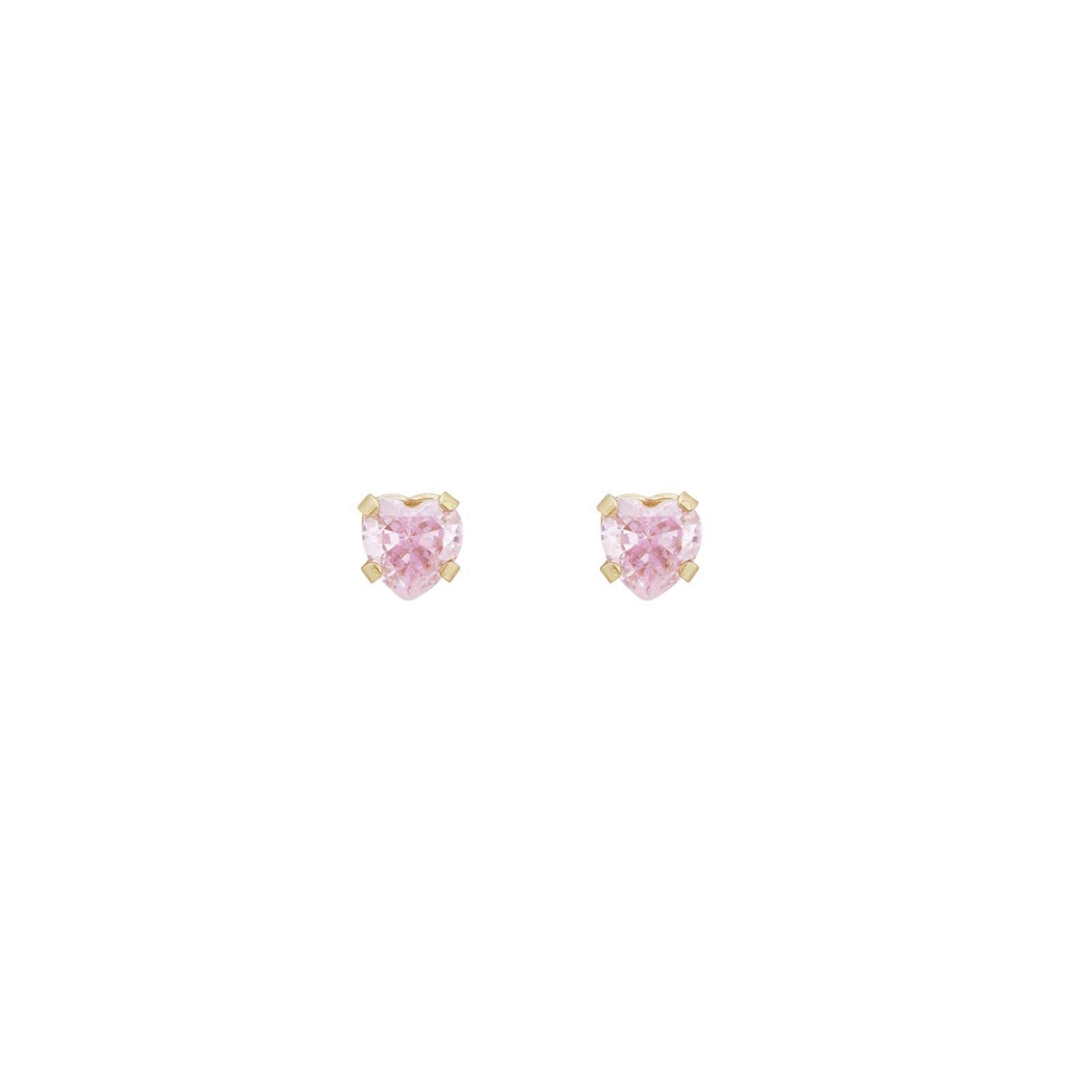 Inv2000 14kt. pink hjerte cz