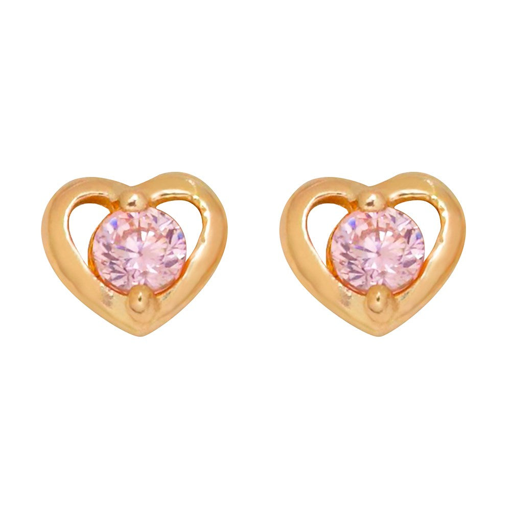 Inv2000 Hjerte m/pink cz, 14 karat