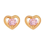 Inv2000 Hjerte m/pink cz, 14 karat