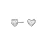 Silver rhod. small matt heart ring 7mm