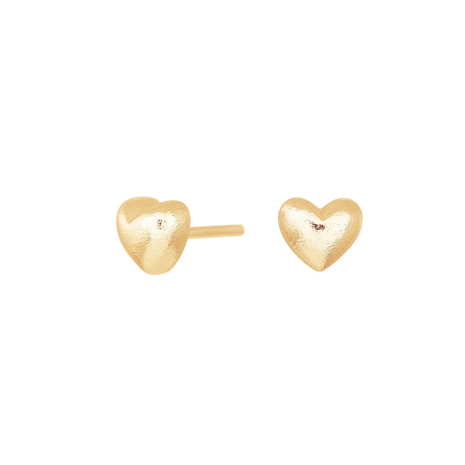 Silver goldp. small matt heart ring 7mm