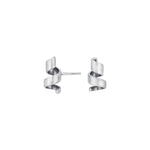 Silver earring with oxidizing