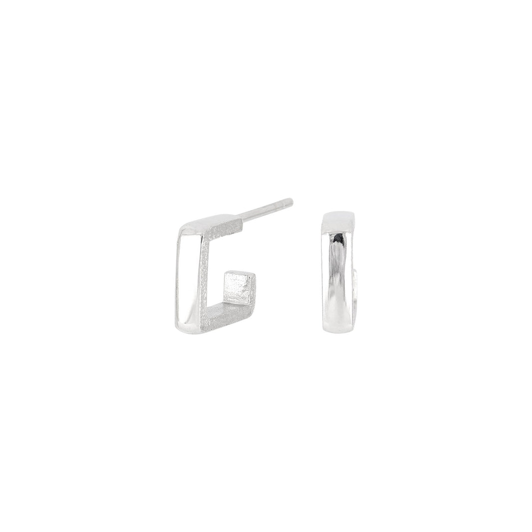 Silver rhod. hoop Square