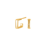 Silver goldplated hoop Square