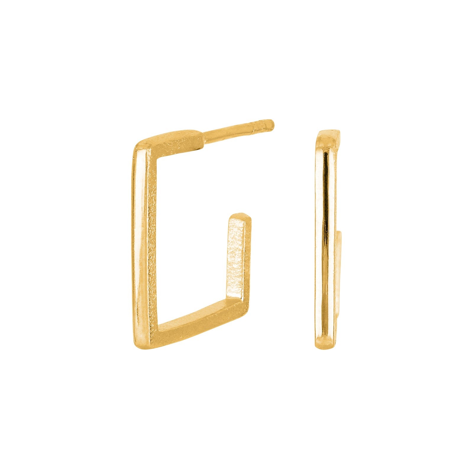 Silver goldplated hoop Square