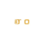 Silver goldplated earring Square