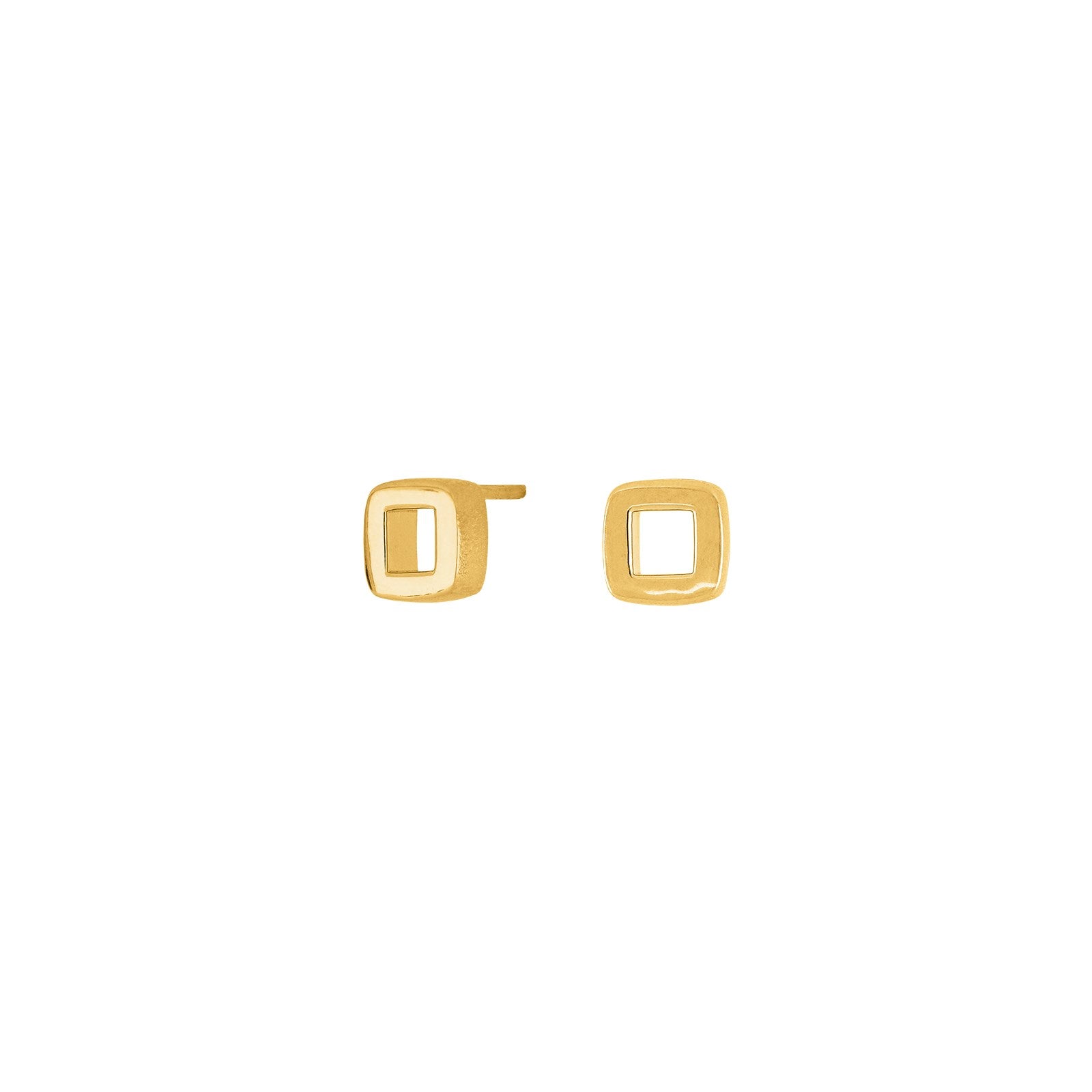 Silver goldplated earring Square