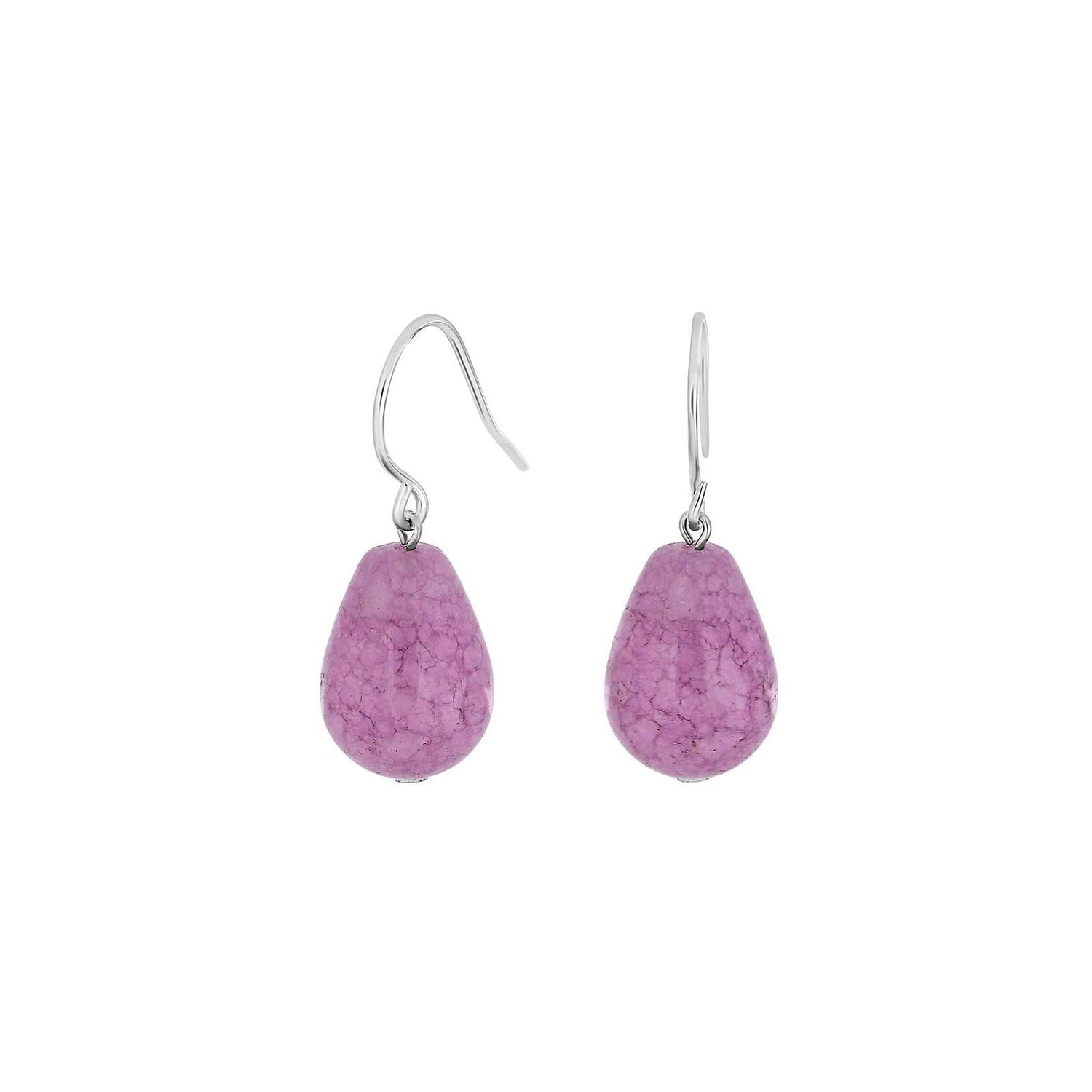 Rhod. Silber Ohrring Pink cloudy quartz