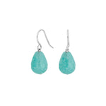 Silver gp. earring green cloudy quartz