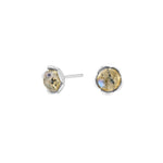 Silver rhod. Flower w/labradorite