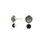 Silver rhod. w/labradorite + onyx