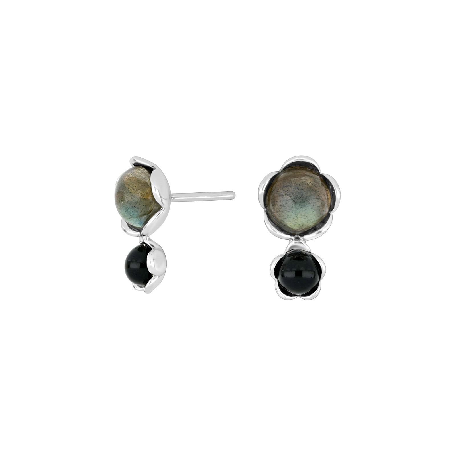 Silver rhod. w/labradorite + onyx