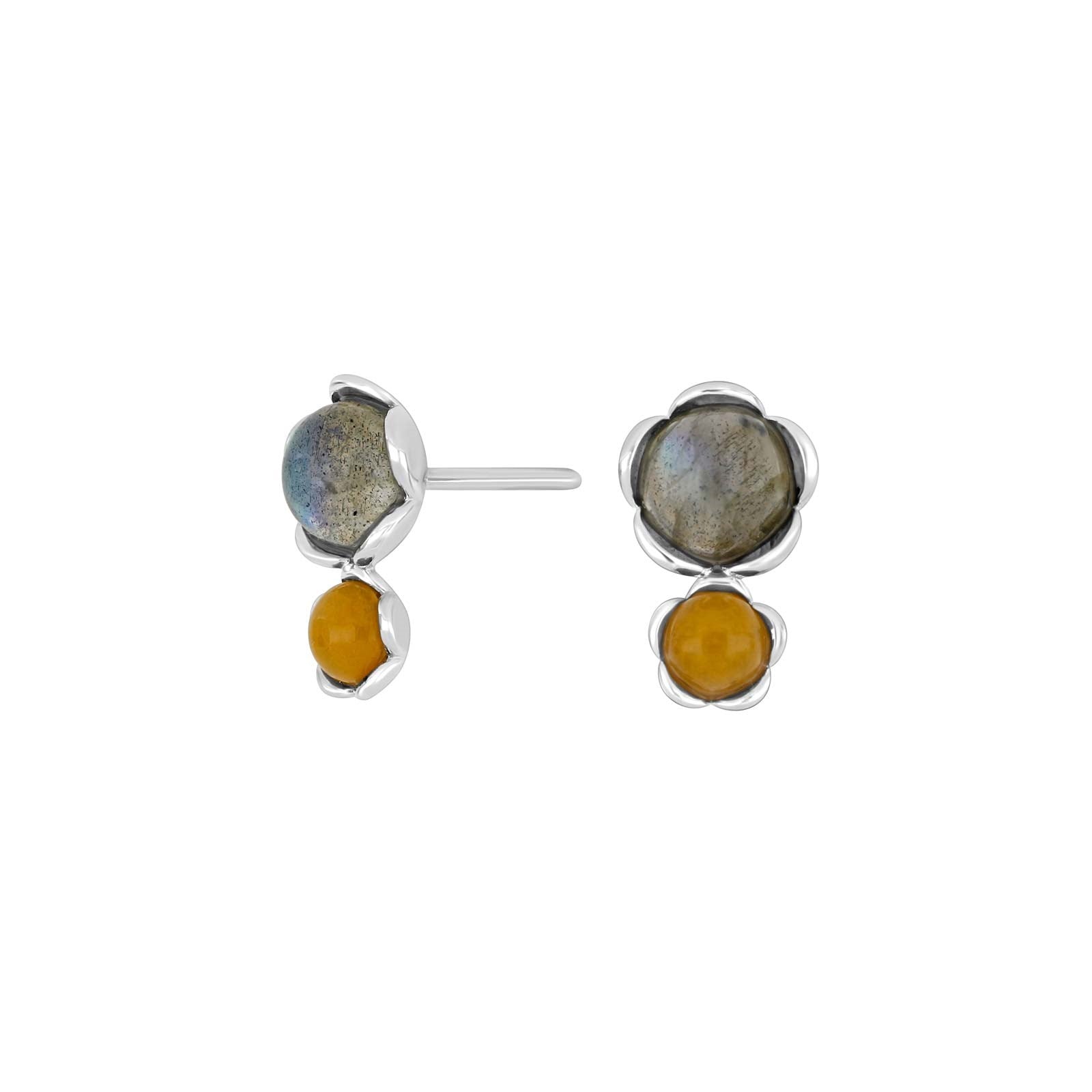 Silver rhod. w/labradorite + aventurin