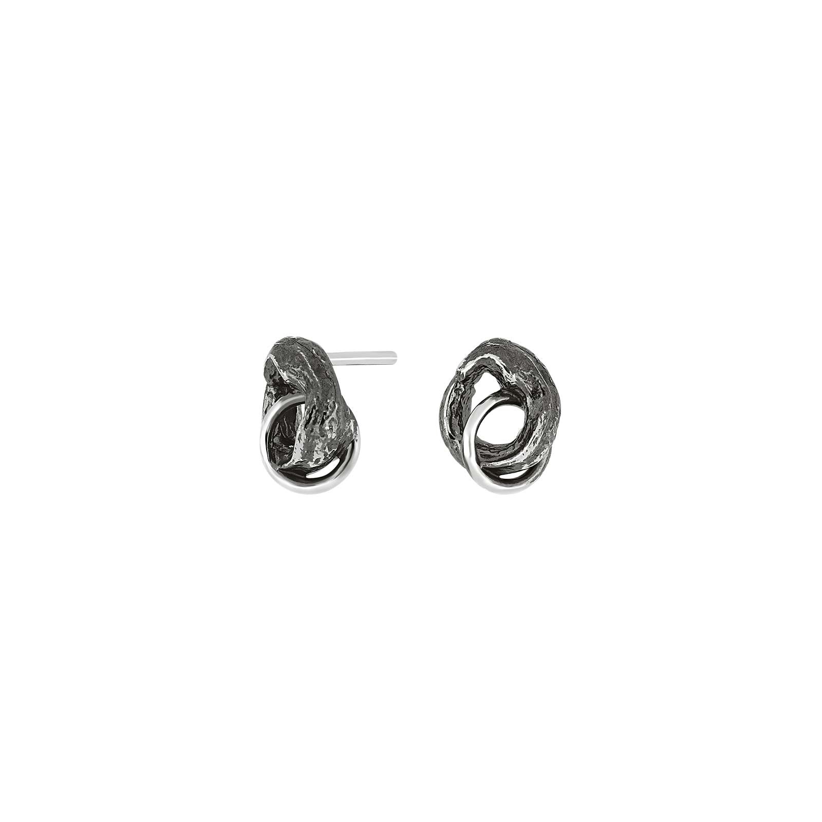 Silver + oxidize earring