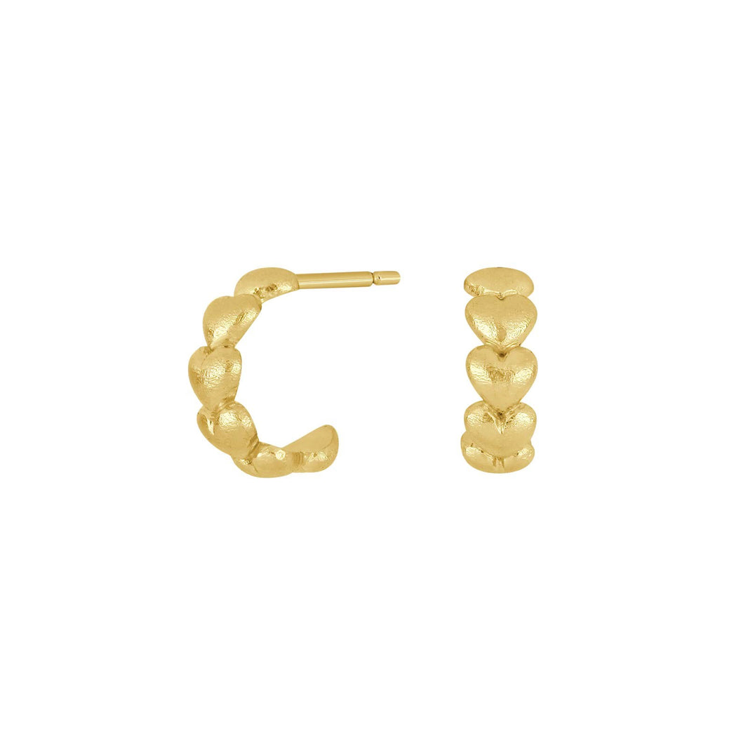 Goldplated silver hoops w. hearts