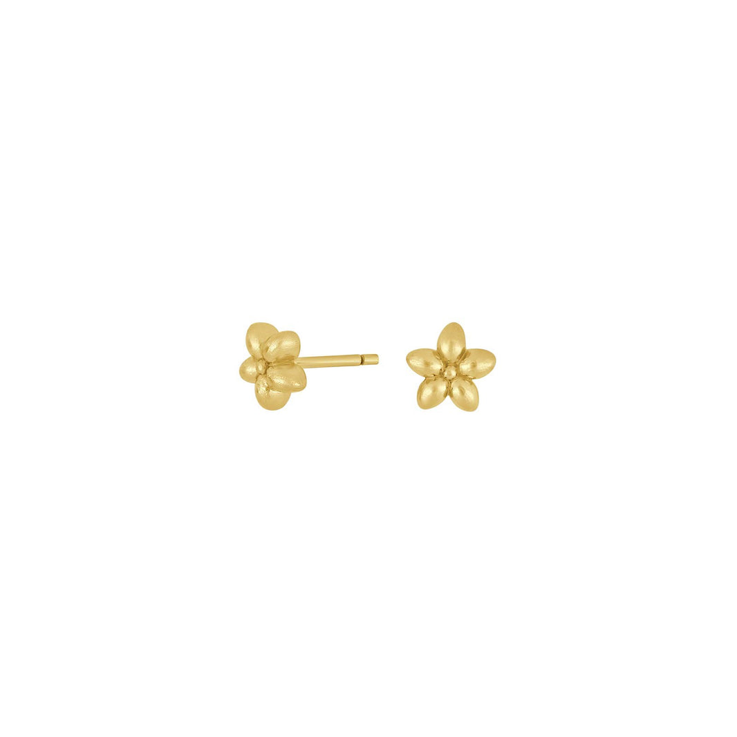 Goldplated silver earring w. flowers