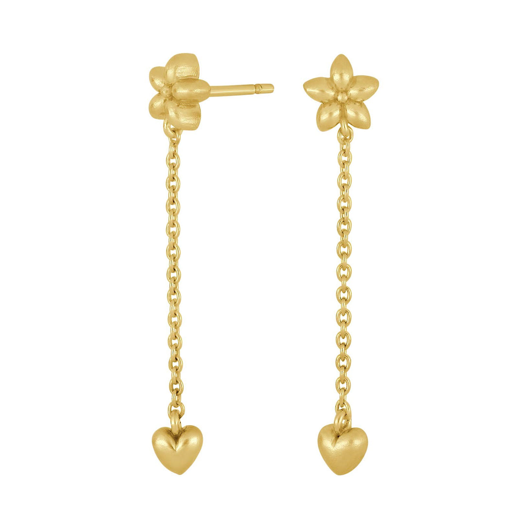 Goldplated silver ear hanger w. flowers