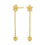 Goldplated silver ear hanger w. flowers