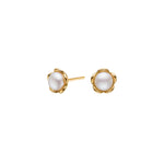 Silver gp Flower earstuds w/pearl