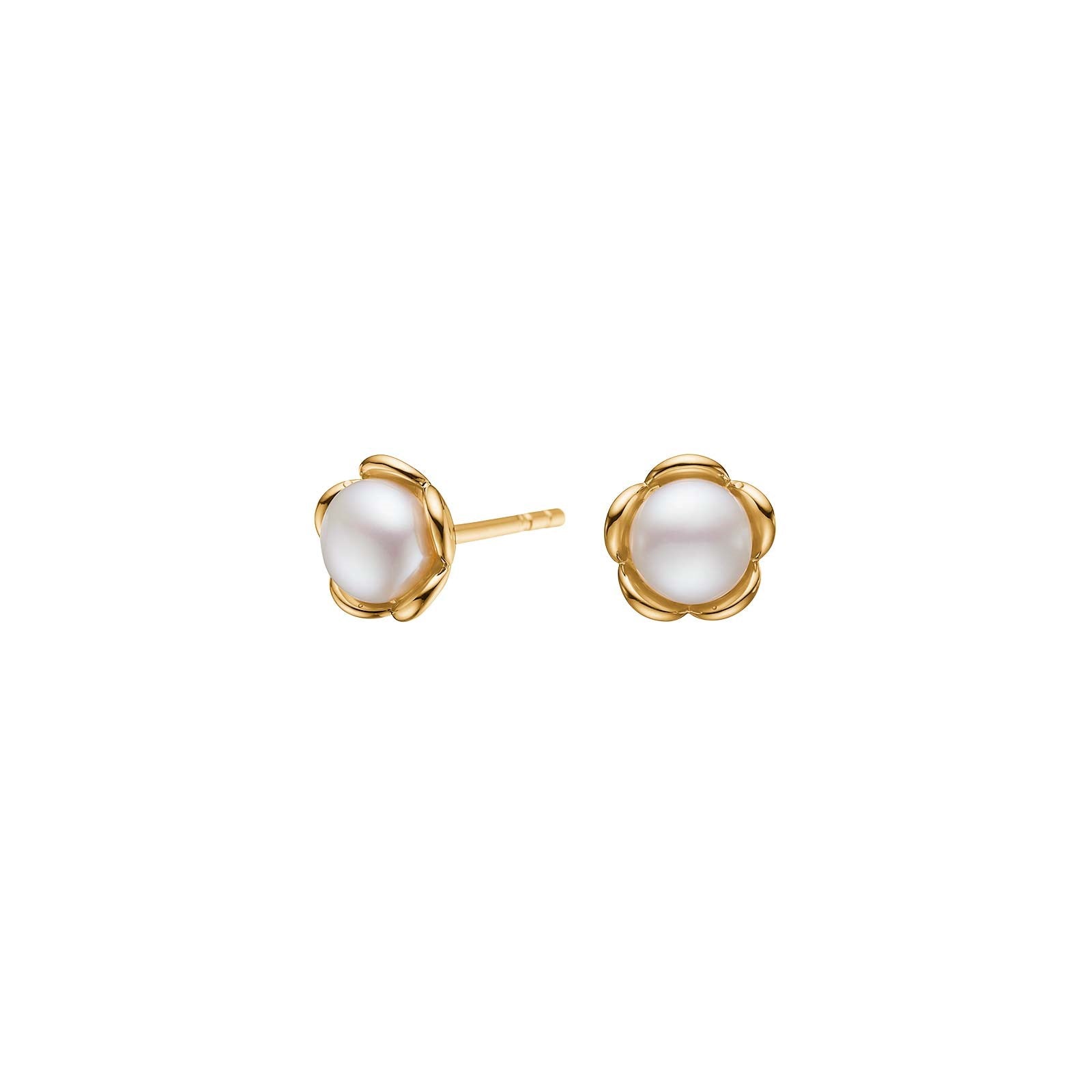 Silver gp Flower earstuds w/pearl