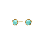 Silver gp Flower earstuds w/Turquoise